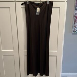 Ann Taylor long brown silky skirt